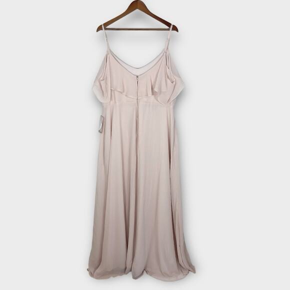 Birdy Grey Jane Convertible Bridesmaid Dress Pale Blush Pink Chiffon 1X New - Picture 11 of 14